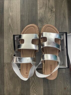 Blondo Metallic Double-Strap Slingback Sandals